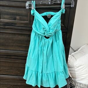 Ocean Drive Turquoise Mini Dress